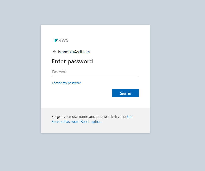Sign in enter password